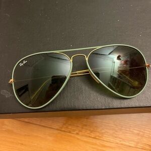 RAYBAN Green/turquoise/gold aviator sunglasses